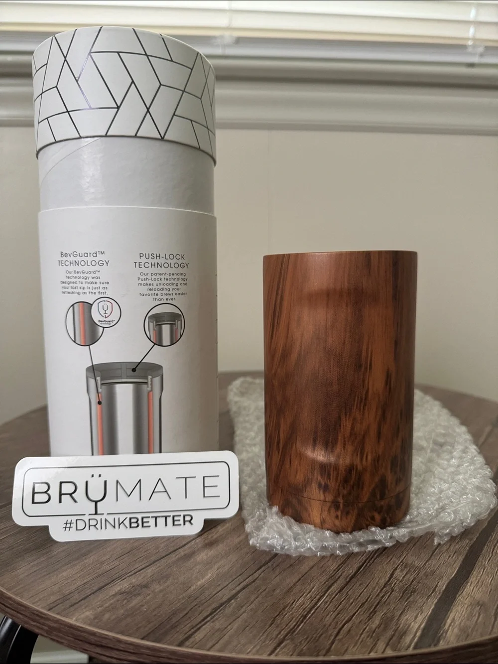 BrüMate Walnut Hopsulator Bott'l 12oz — Insulated Bottle Cooler